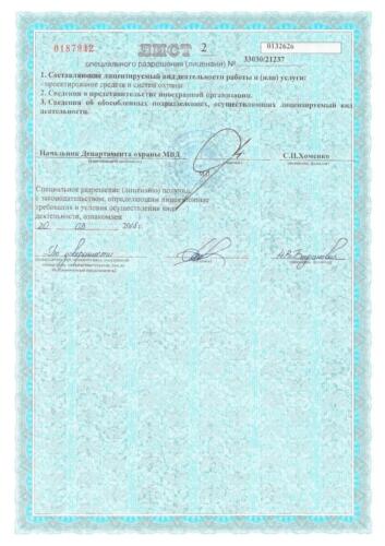 Лицензия 33030 21237 охранная деятельность(3)